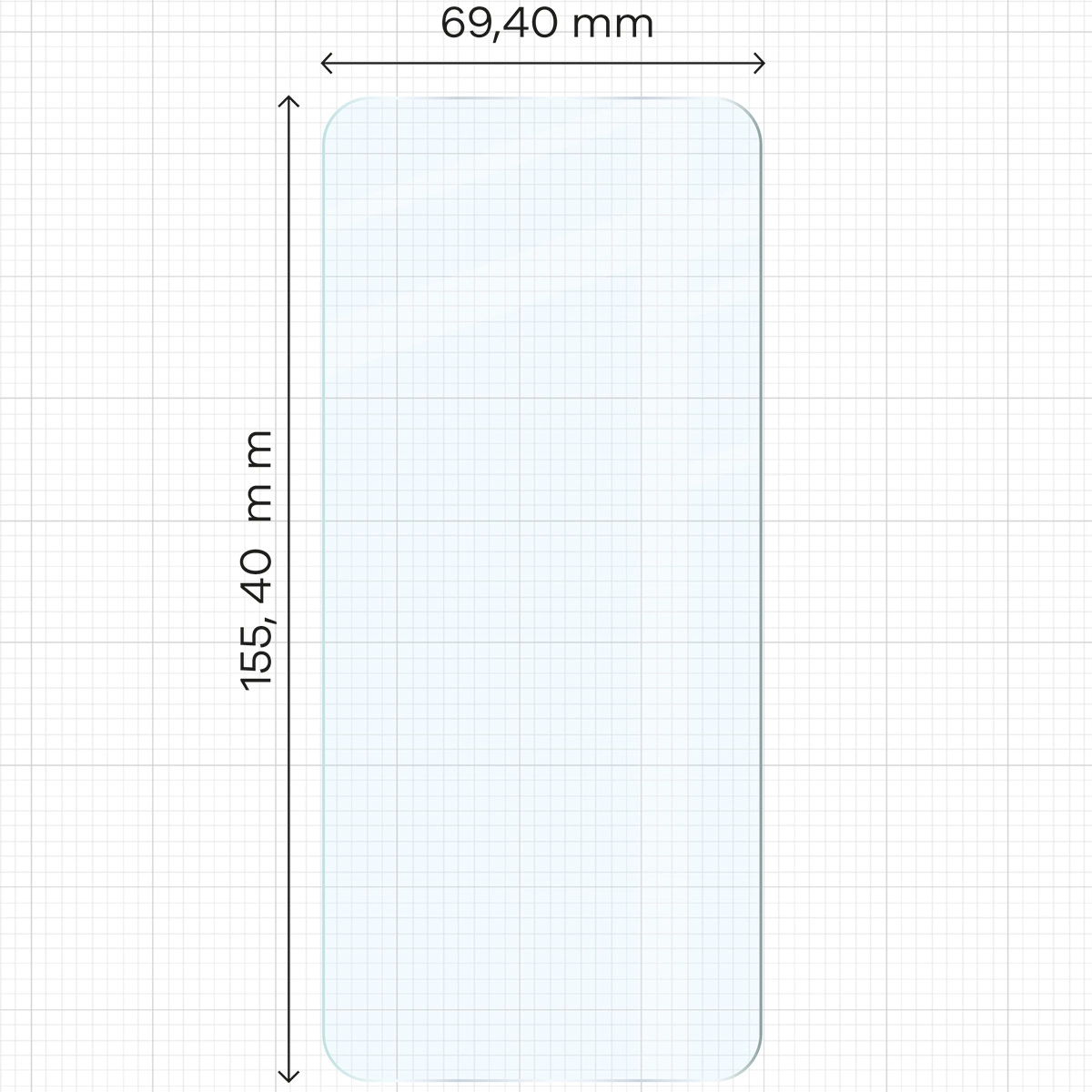 Miarka z wymiarami szkła hartowanego Bizon Glass Clear 2 do Xiaomi POCO X7 Pro