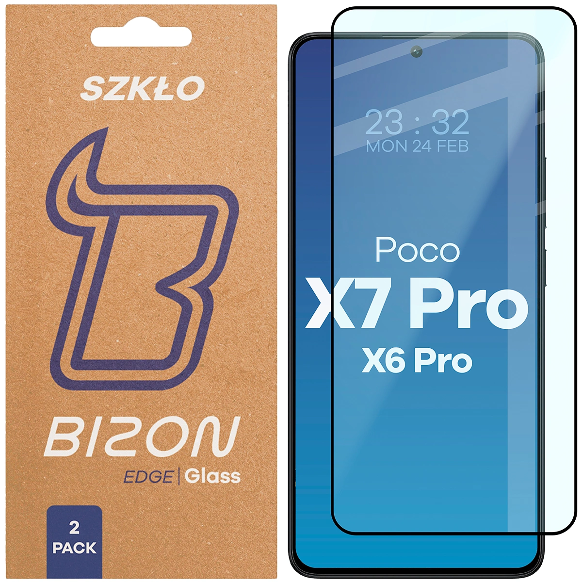Szkło hartowane na cały ekran Bizon Glass Edge Duo dla Xiaomi POCO X6 Pro / Xiaomi POCO X7 Pro