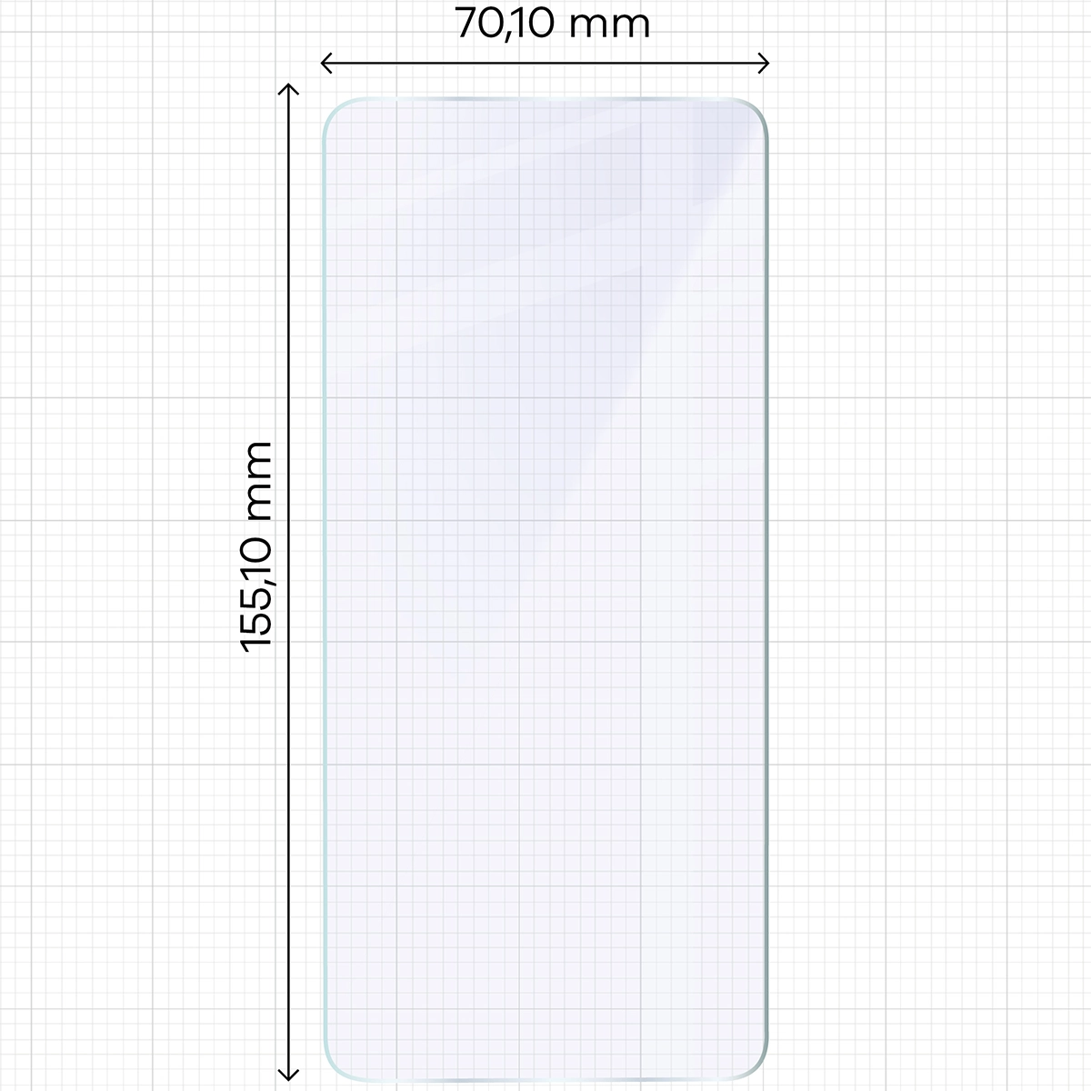 Miarka z wymiarami szkła hybrydowego Bizon Glass Mule