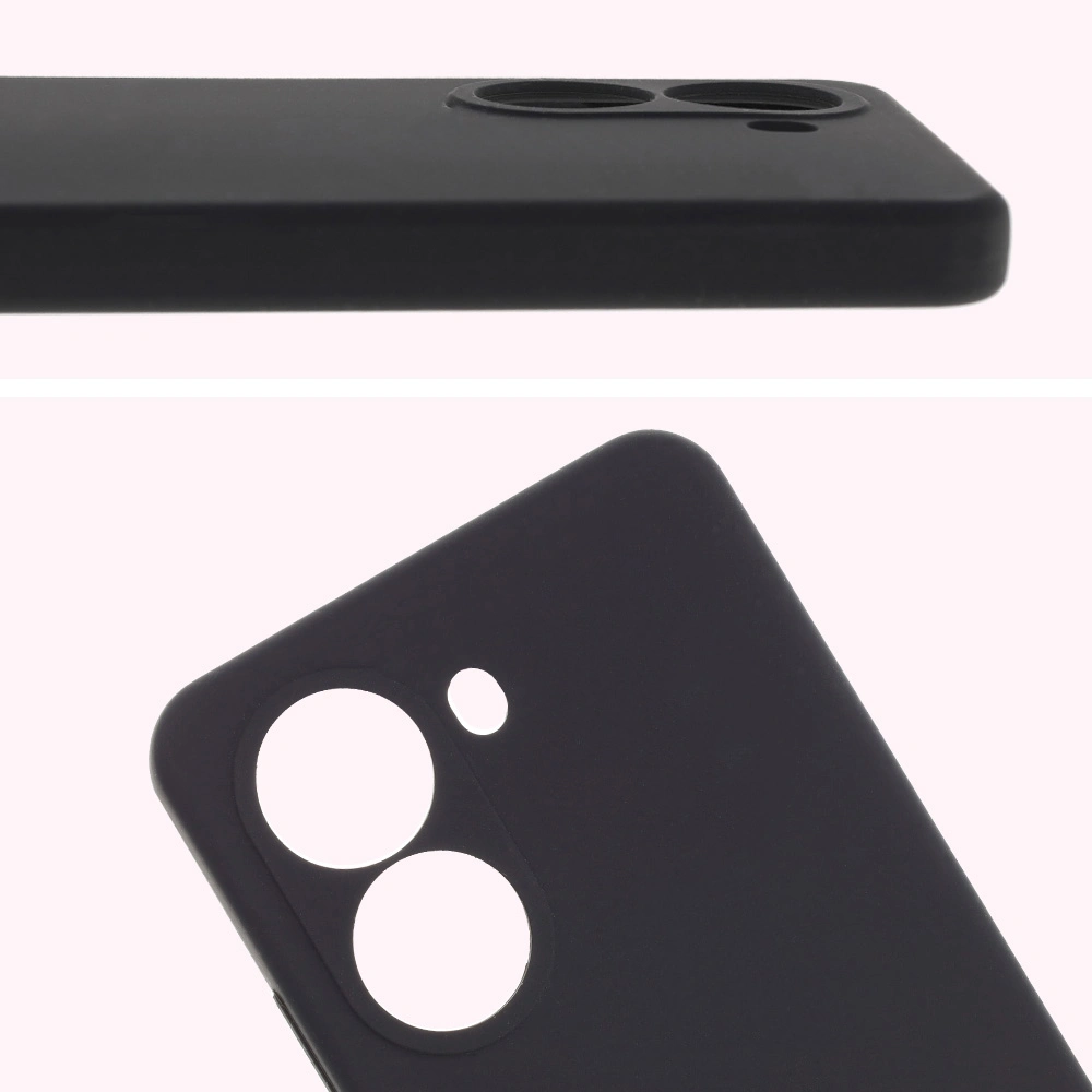 Zbliżenie na wycięcia na obiektywy w etui Bizon Soft Case do Xiaomi Poco X7 Pro