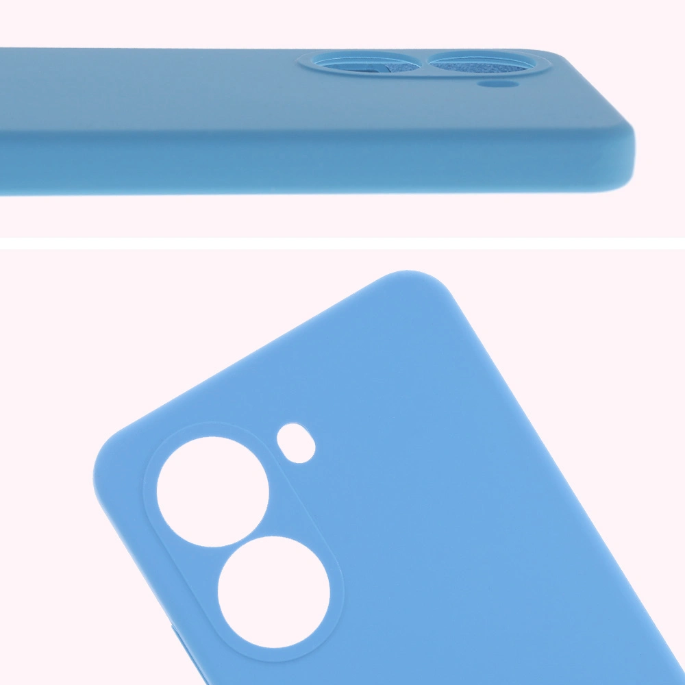 Zbliżenie na wycięcia na obiektywy w etui Bizon Soft Case do Xiaomi Poco X7 Pro