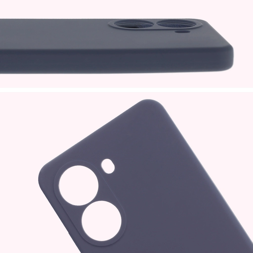 Zbliżenie na wycięcia na obiektywy w etui Bizon Soft Case do Xiaomi Poco X7 Pro