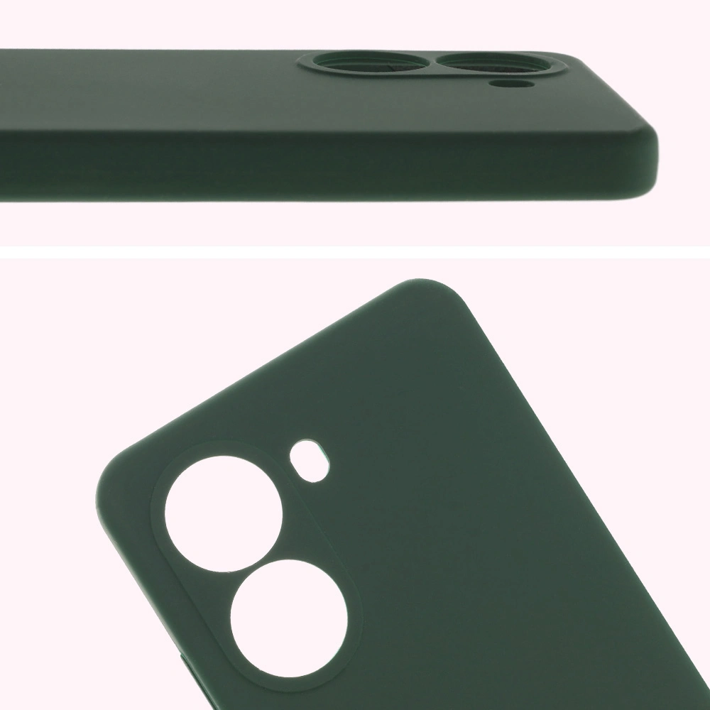Prim-plan pe decupajele pentru lentile în carcasa Bizon Soft Case pentru Xiaomi Poco X7 Pro