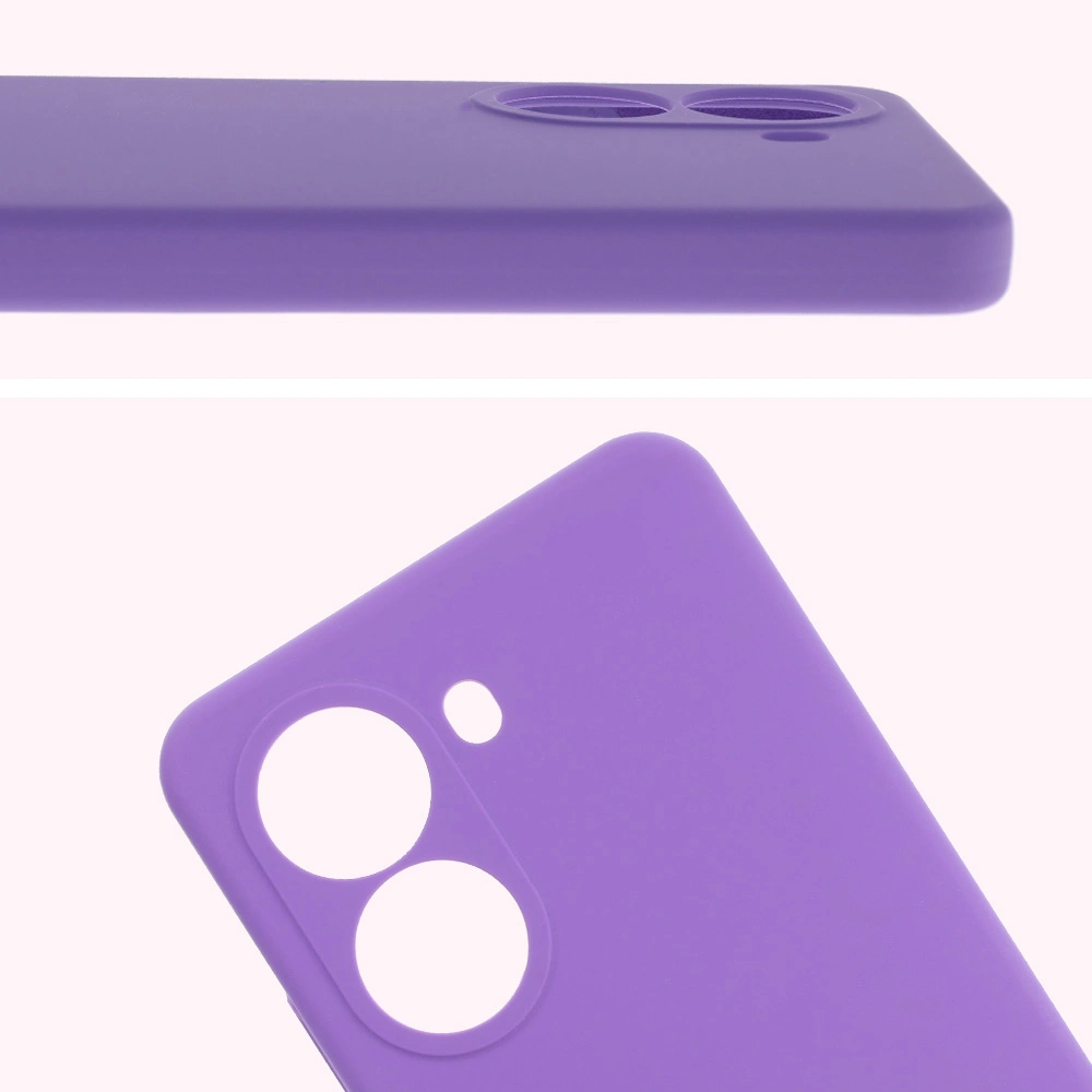 Prim-plan al decupajelor pentru obiective în carcasa Bizon Soft Case pentru Xiaomi Poco X7 Pro