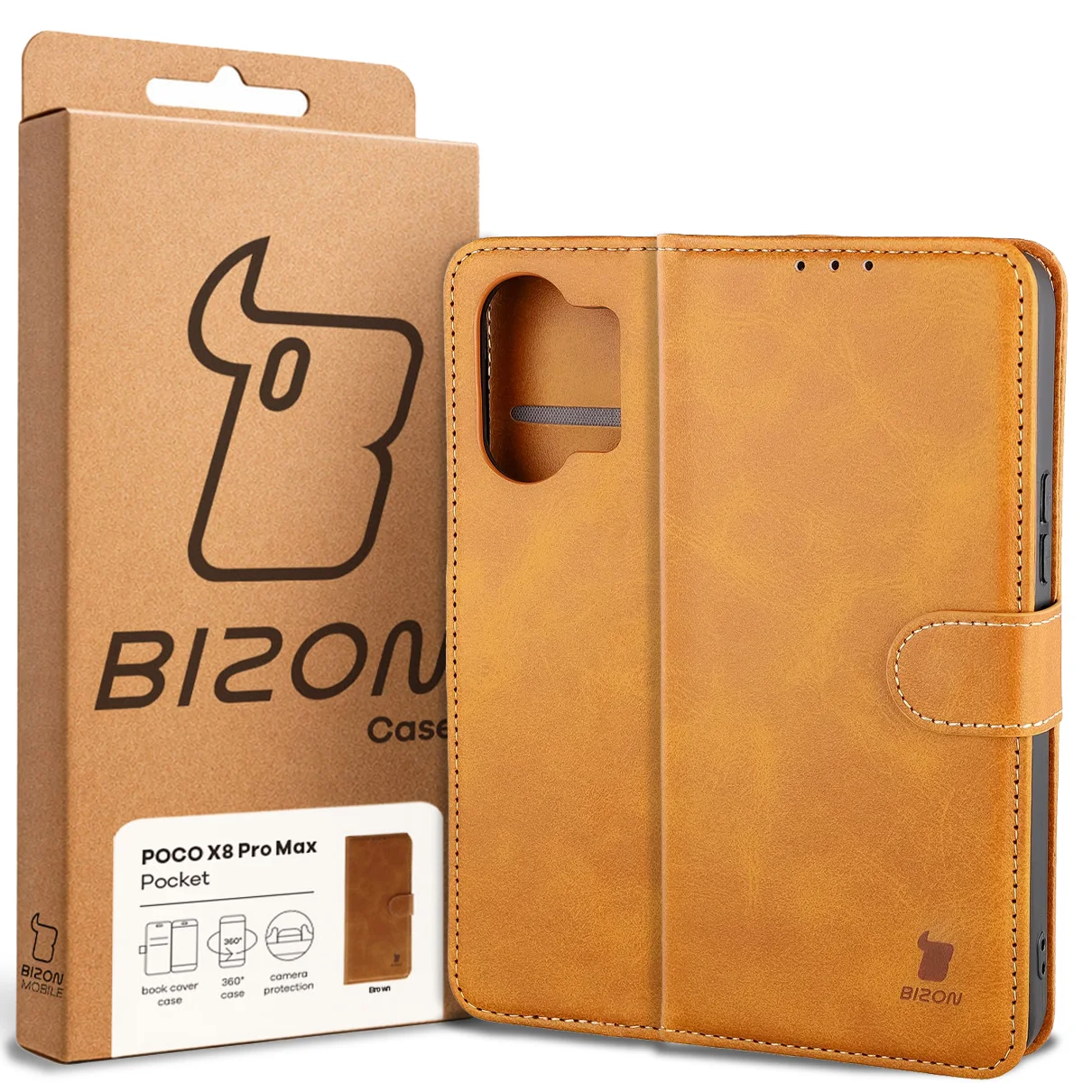 Front of the Bizon Case box with a dedicated label for Xiaomi POCO X8 Pro Max