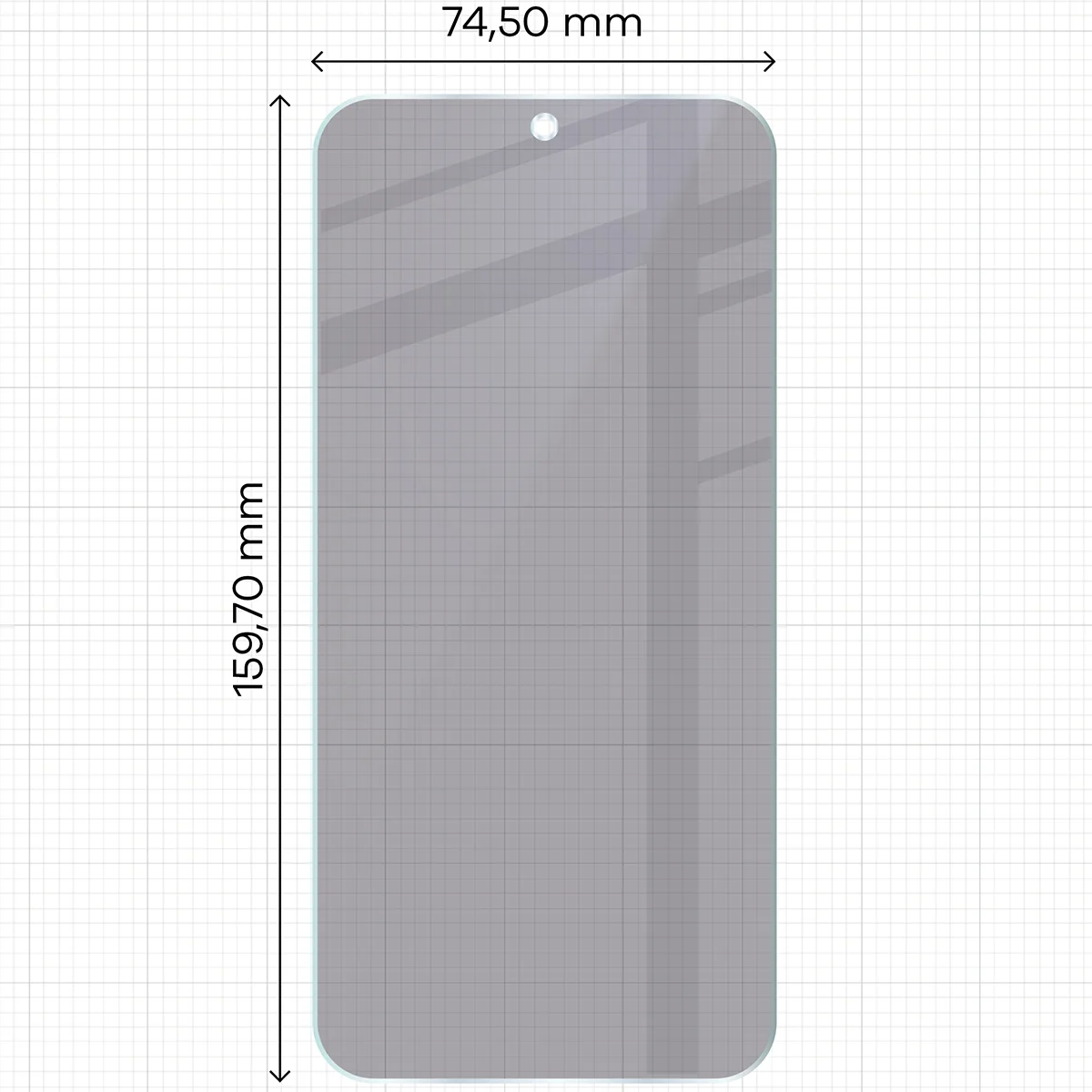 Dimensions of Bizon Hybrid Shadow glass for Xiaomi POCO X8 Pro Max