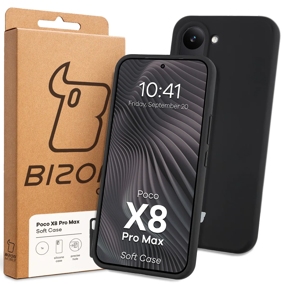 Front of the Bison Case box with a dedicated label for Xiaomi POCO X8 Pro Max