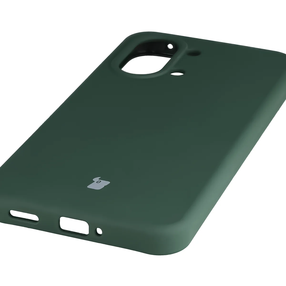 Zbliżenie na precyzyjne wycięcia i możliwość ładowania indukcyjnego w etui Bizon Soft Case do Xiaomi POCO X8 Pro Max