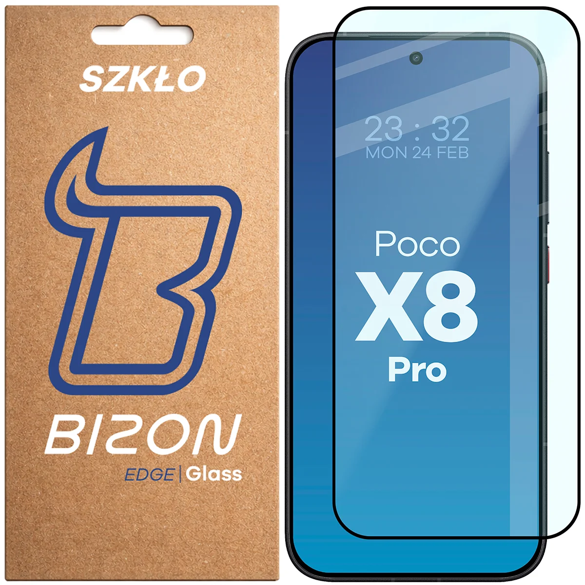 Szkło hartowane na cały ekran Bizon Glass Edge dla Xiaomi POCO X8 Pro