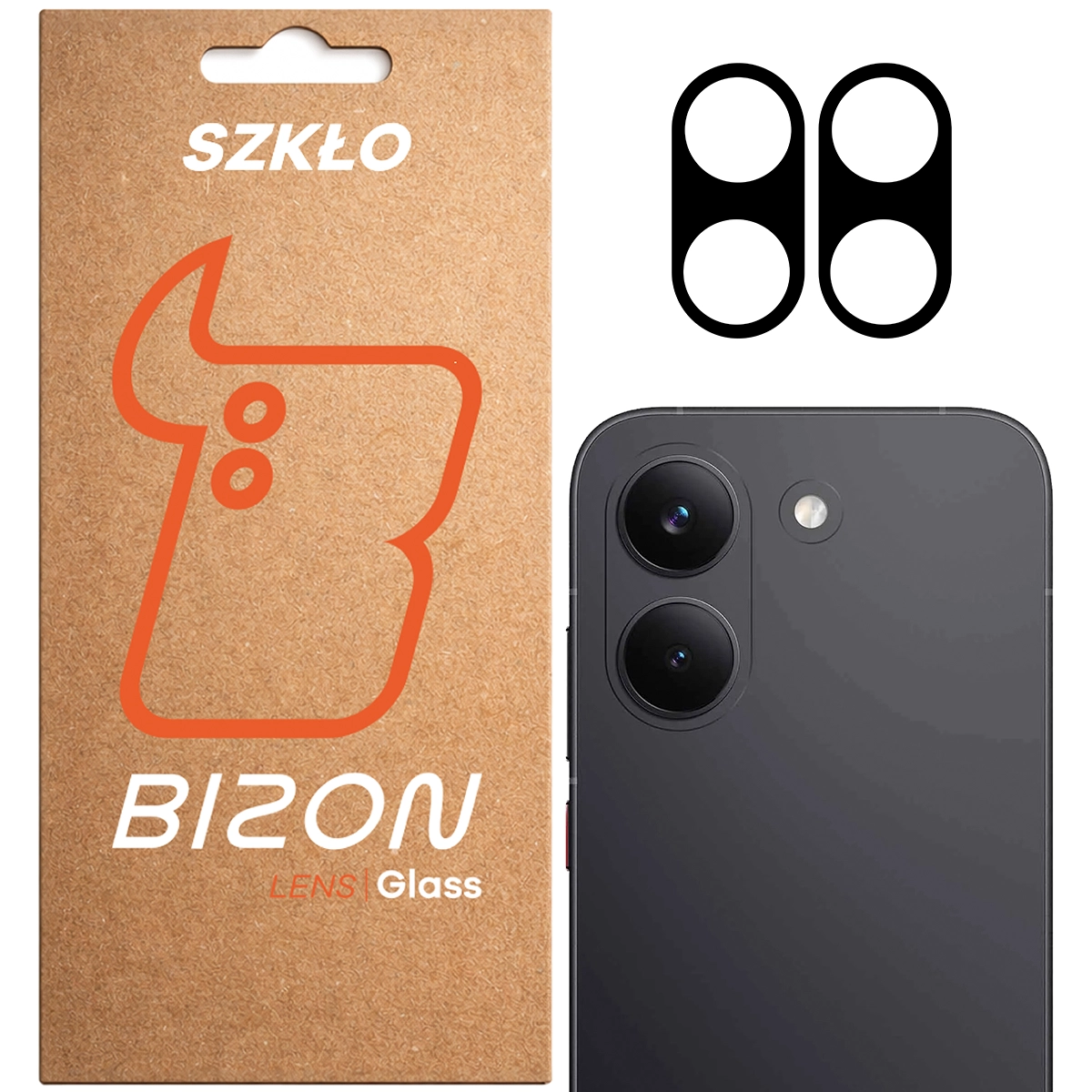 Pudełko i 2 sztuki szkła na aparat Bizon Glass Lens do Xiaomi POCO X8 Proi