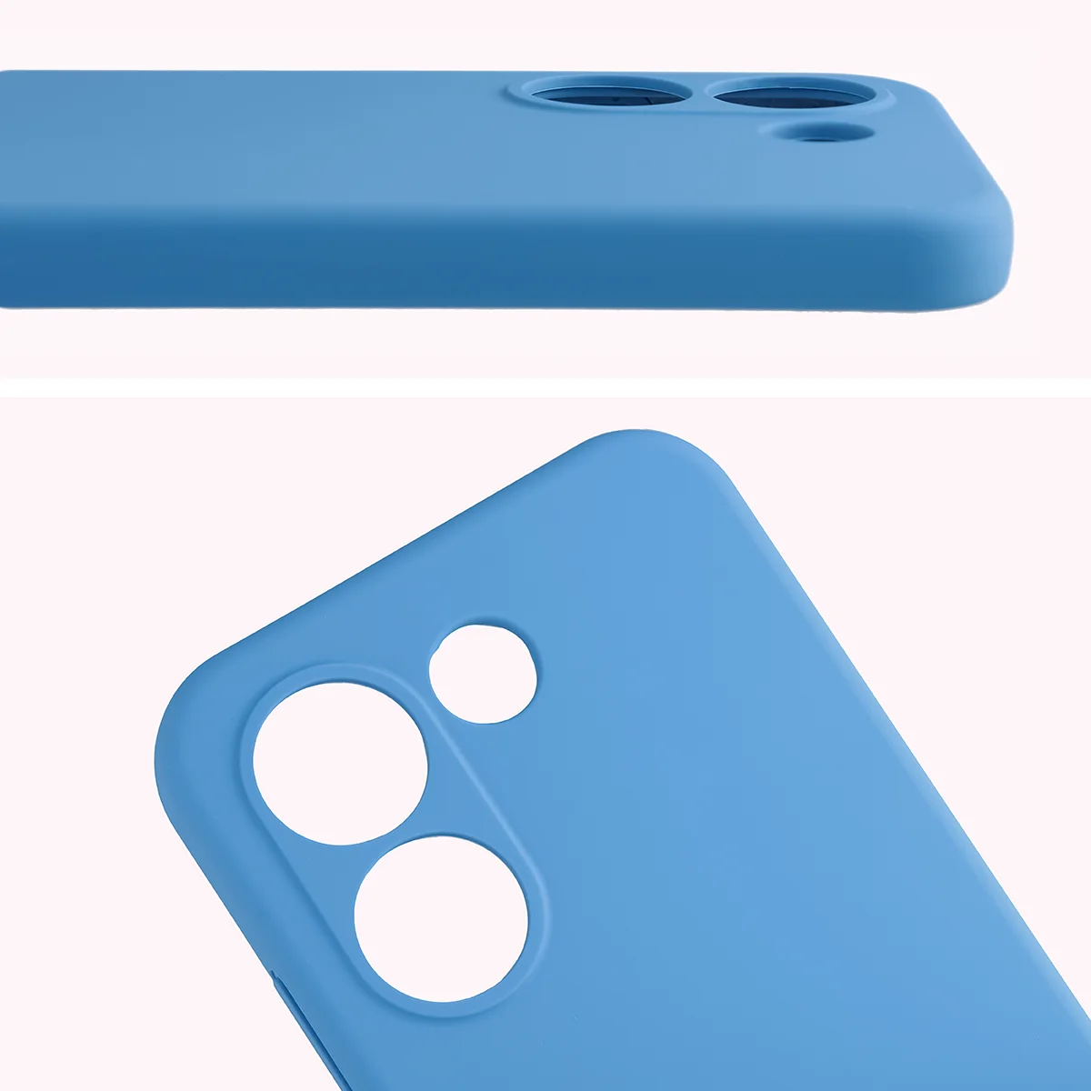 Zbliżenie na wycięcia na obiektywy w etui Bizon Soft Case do Xiaomi POCO X8 Pro