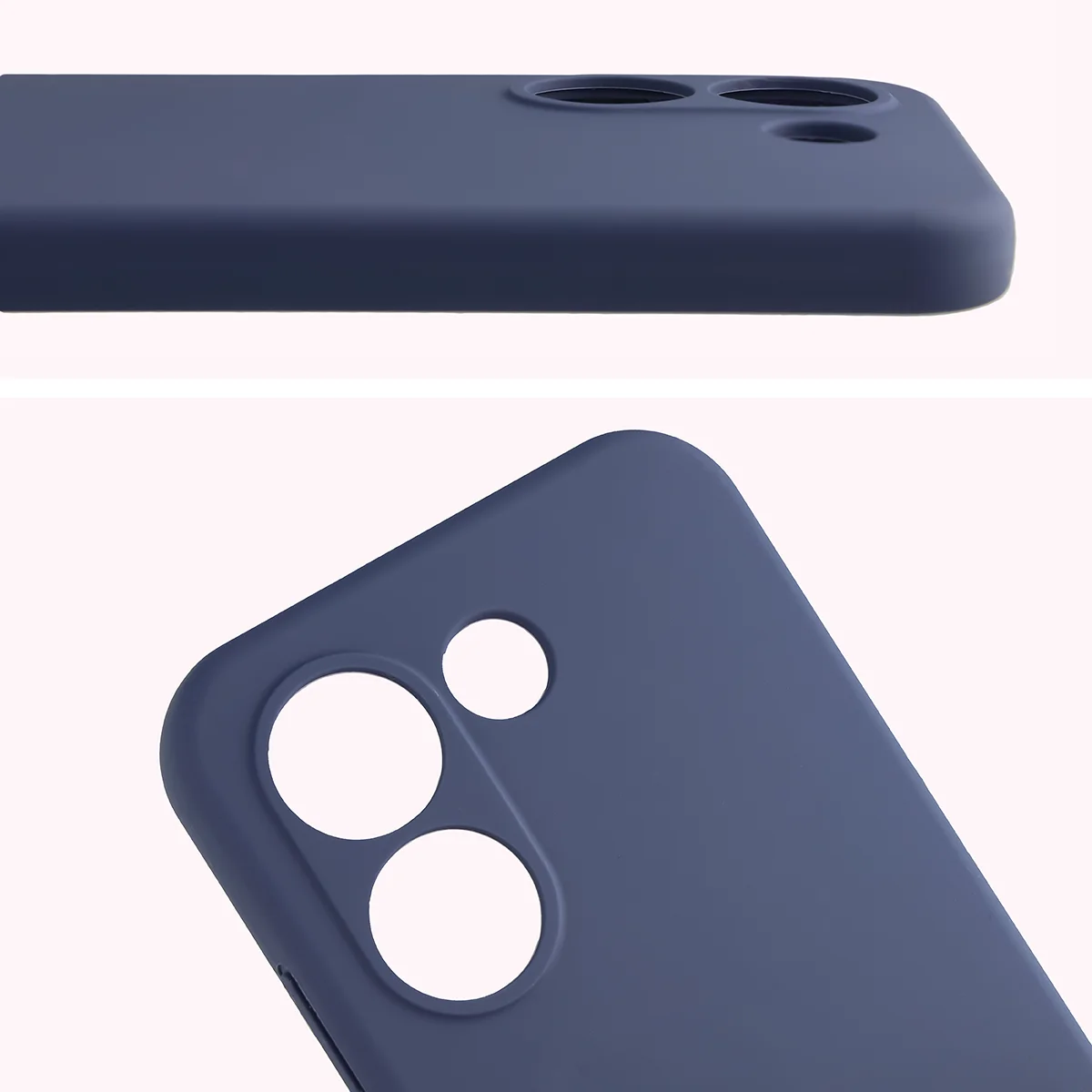 Zbliżenie na wycięcia na obiektywy w etui Bizon Soft Case do Xiaomi POCO X8 Pro