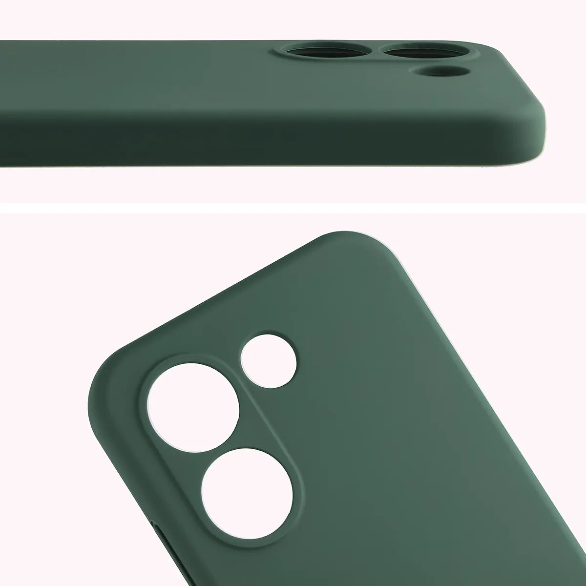 Zbliżenie na wycięcia na obiektywy w etui Bizon Soft Case do Xiaomi POCO X8 Pro