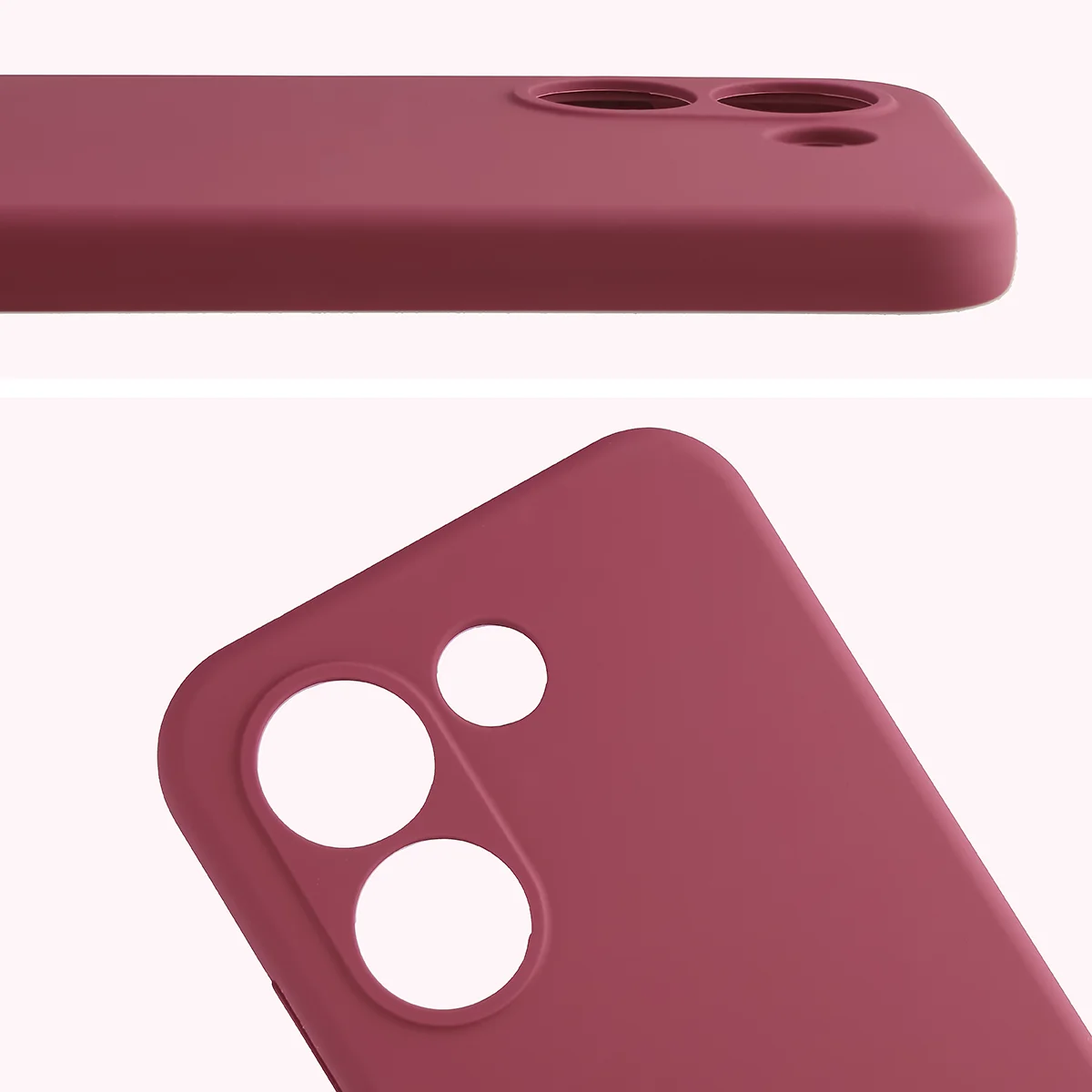 Zbliżenie na wycięcia na obiektywy w etui Bizon Soft Case do Xiaomi POCO X8 Pro