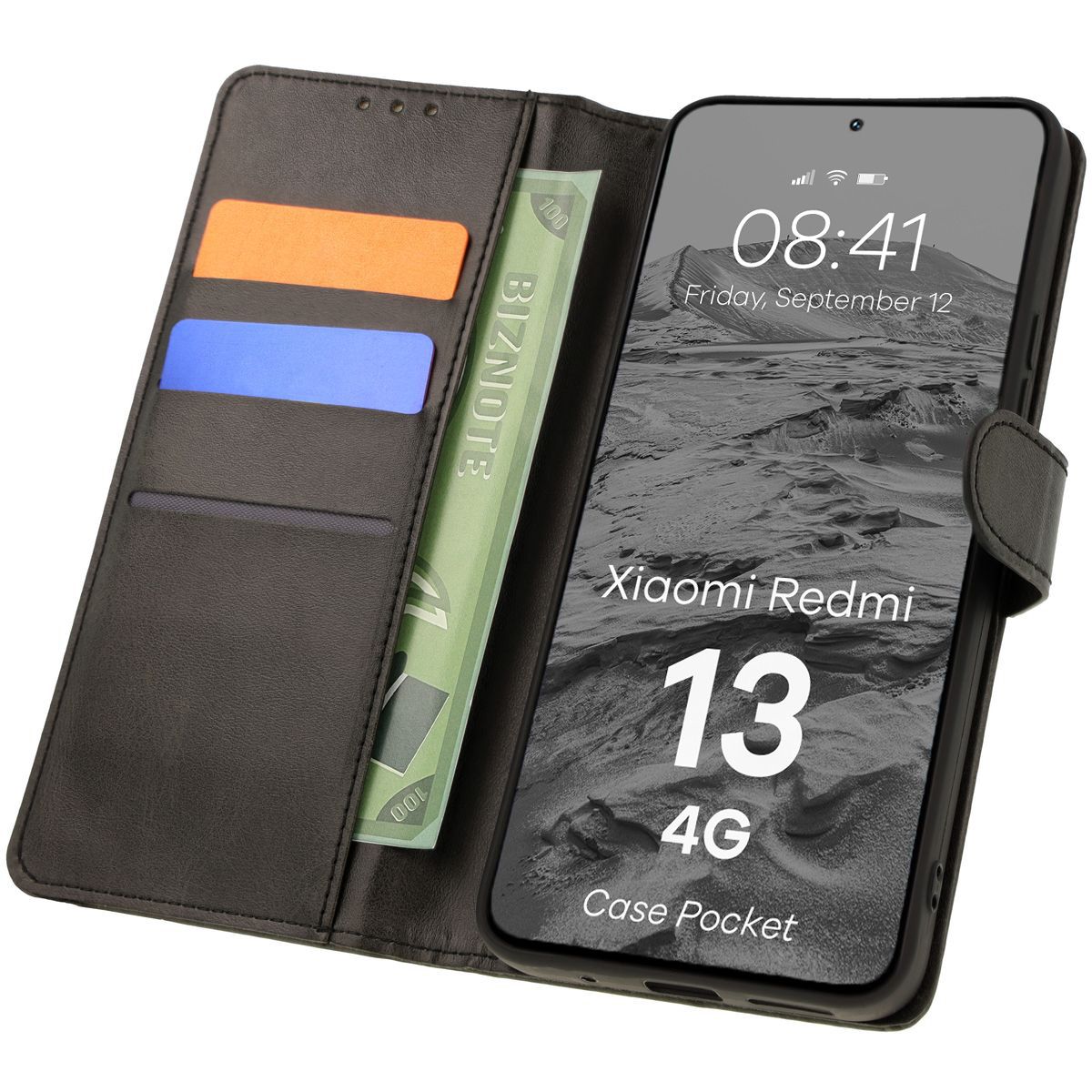 Etui cu clapetă Bizon Case Pocket pentru Xiaomi Redmi 13 4G