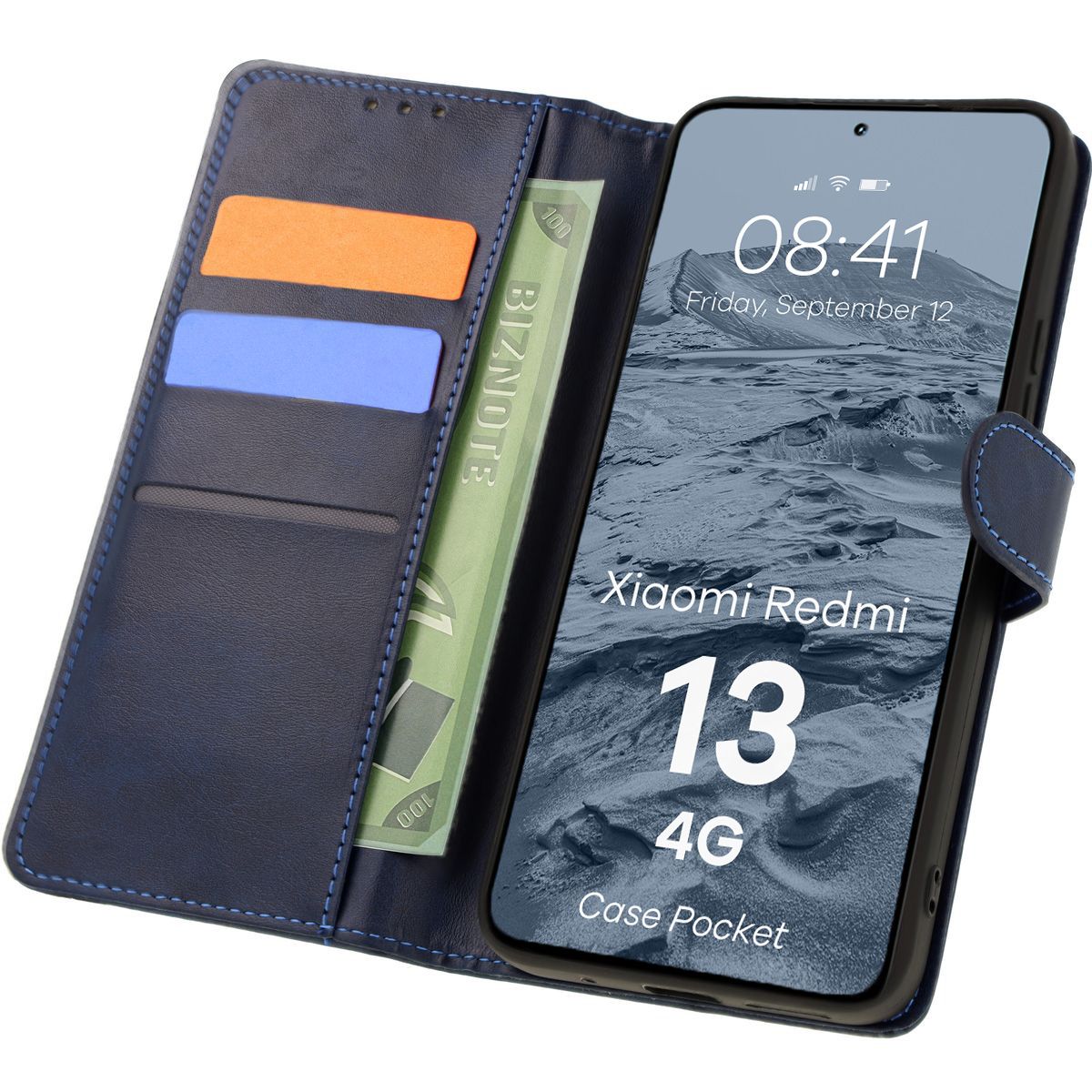 Husa cu clapetă Bizon Case Pocket pentru Xiaomi Redmi 13 4G