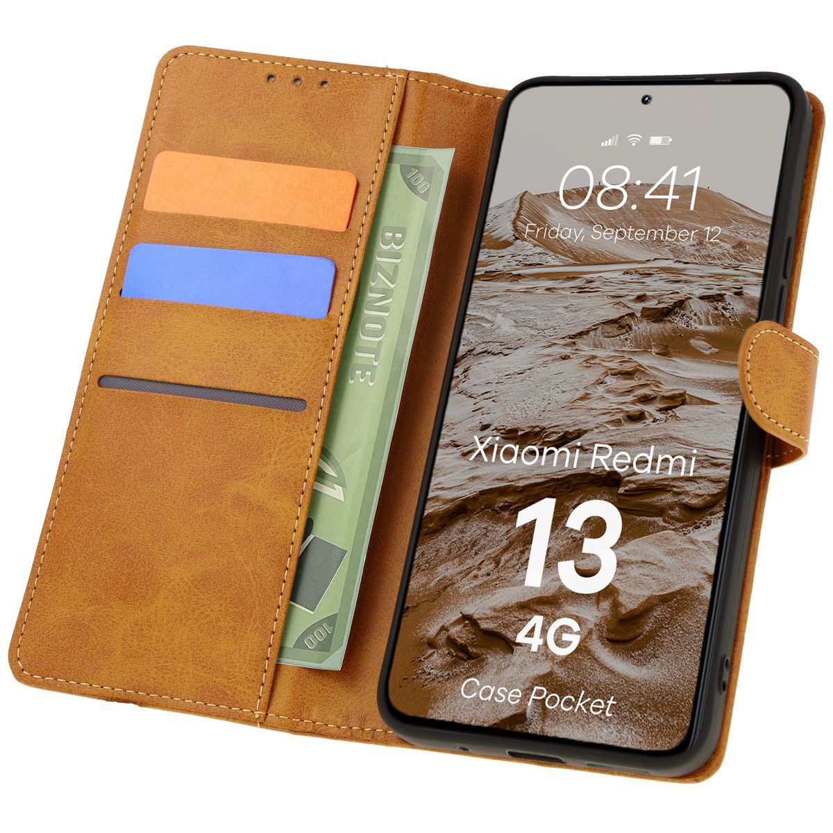 Husă cu clapetă Bizon Case Pocket pentru Xiaomi Redmi 13 4G
