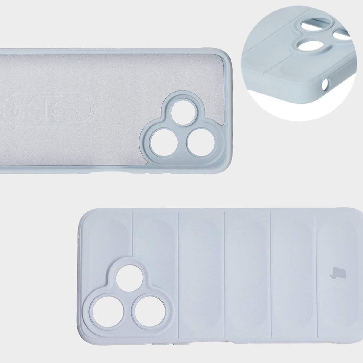 Mikrofaser-Innenausstattung, Vertiefungen auf der Rückseite und verstärkte Ecken im Etui Bizon Case Tur