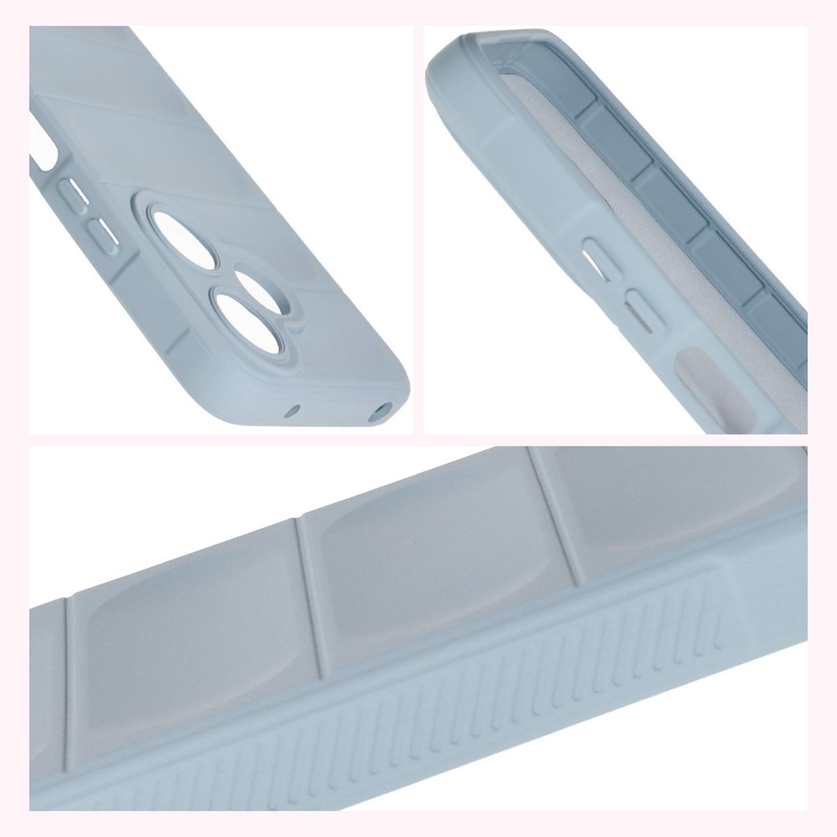 Strukturierte Seiten und erhöhte Ränder für Bildschirm und Kamera im Etui Bizon Case Tur