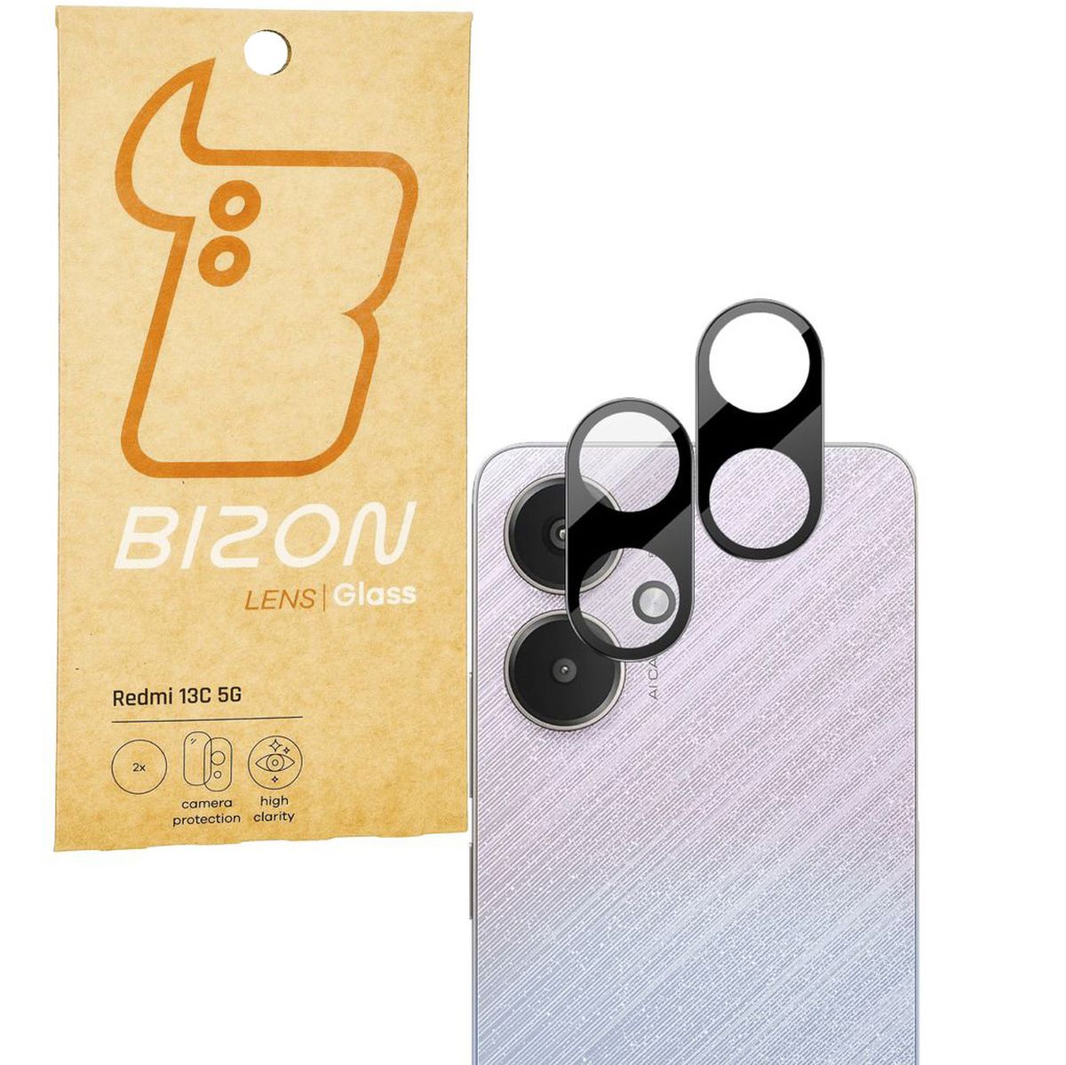 Bizon Glass Lens for Xiaomi Redmi 13C 5G, 2 pieces