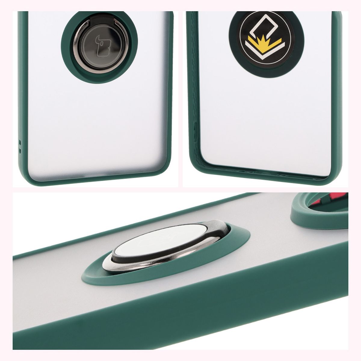 Caracteristici Bizon Case Hybrid Ring: ramă antiderapantă și design mat
