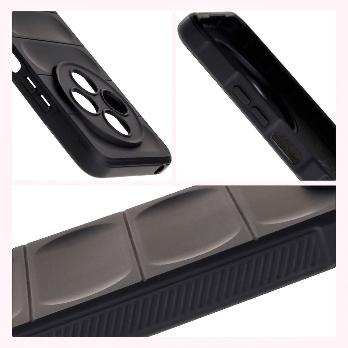 Textured sides and raised edges for the screen and camera in Bison Case Tur