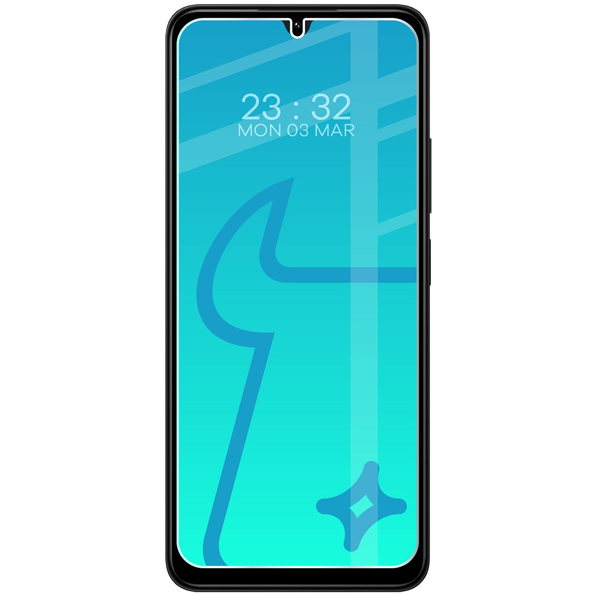 Szkło Bizon Glass Clear 2 nałożone na ekran telefonu