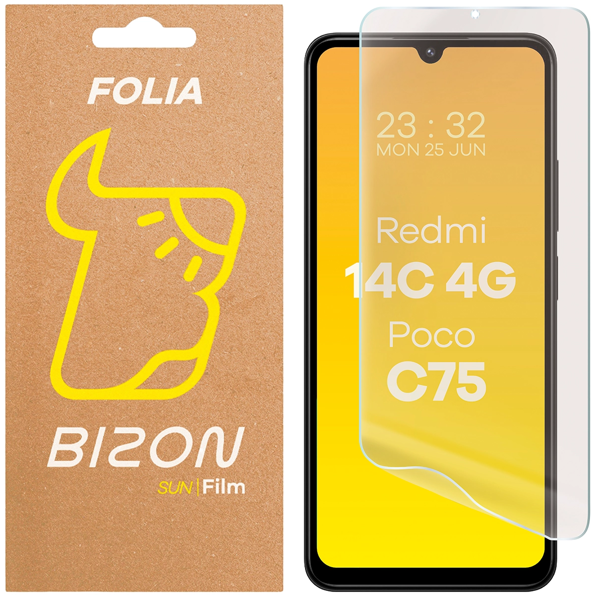 Folia matowa na ekran Bizon Glass Film Sun do Xiaomi Redmi 14C 4G / Xiaomi POCO C75, 1 sztuka