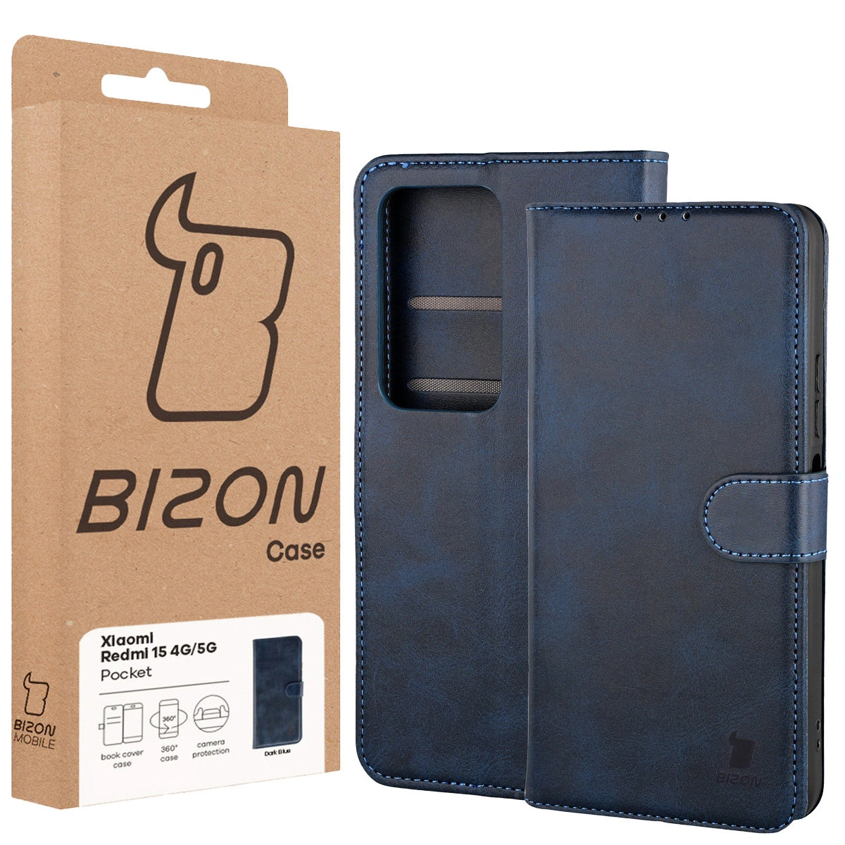 Front of the Bison Case box with dedicated label for Xiaomi Redmi 15 4G / 5G