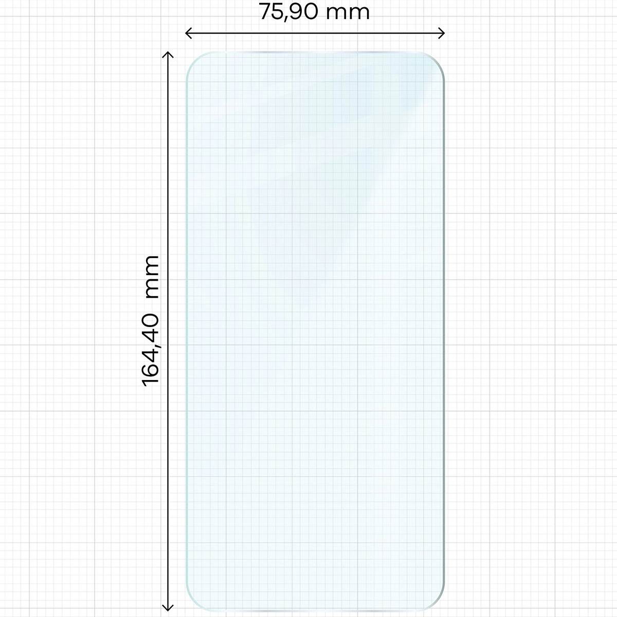 Miarka z wymiarami szkła hartowanego Bizon Glass Clear 2 do Xiaomi Redmi 15 4G / 5G