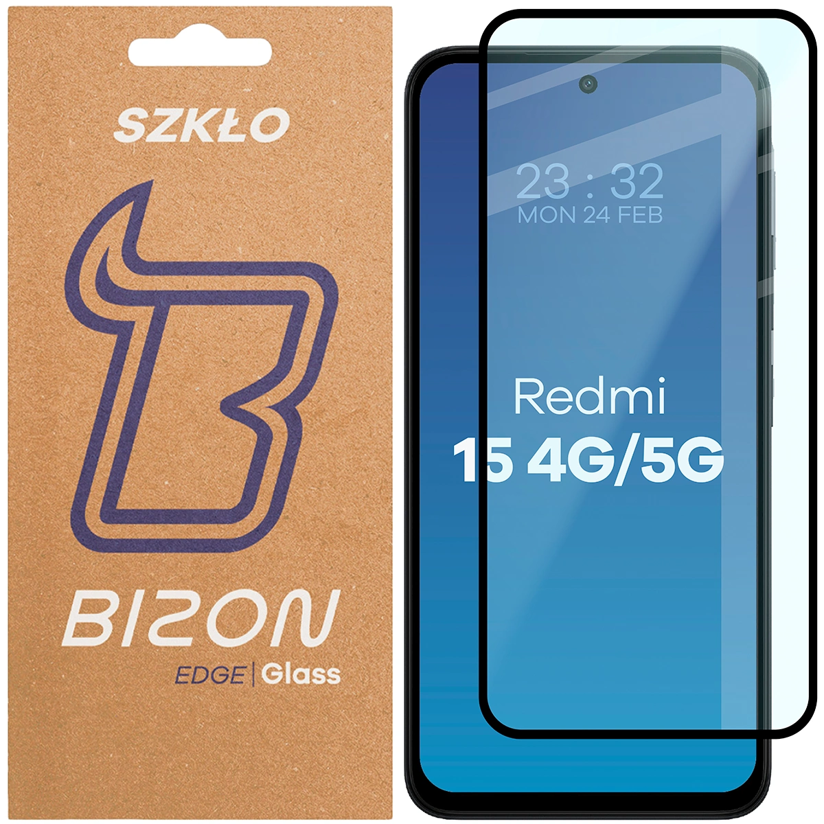 Szkło hartowane na cały ekran Bizon Glass Edge 2 dla Xiaomi Redmi 15 4G / 5G / Xiaomi POCO M7 4G
