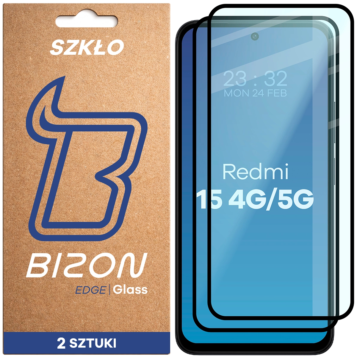 Szkło hartowane na cały ekran Bizon Glass Edge Duo dla Xiaomi Redmi 15 4G / 5G