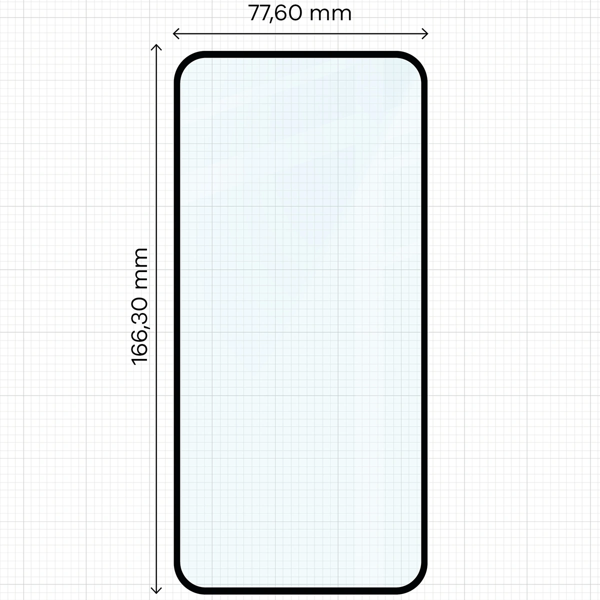 Wymiary szkła Bizon Glass Edge Duo do Xiaomi Redmi 15 4G / 5G
