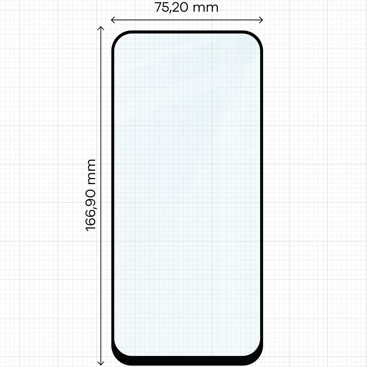 Wymiary szkła na miarce dla Xiaomi Redmi 15C 4G / 5G