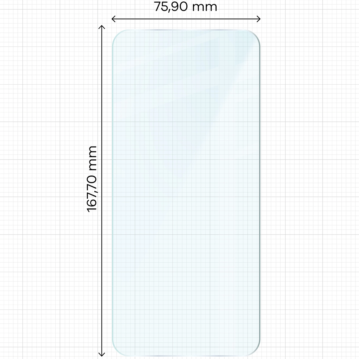 Miarka z wymiarami szkła hartowanego Bizon Glass Clear 2 do Xiaomi Redmi 15C 4G / 5G / POCO C85 4G