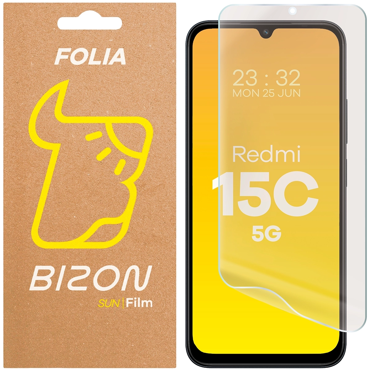 Folia matowa na ekran Bizon Glass Film Sun do Xiaomi Redmi 15C 5G, 1 sztuka