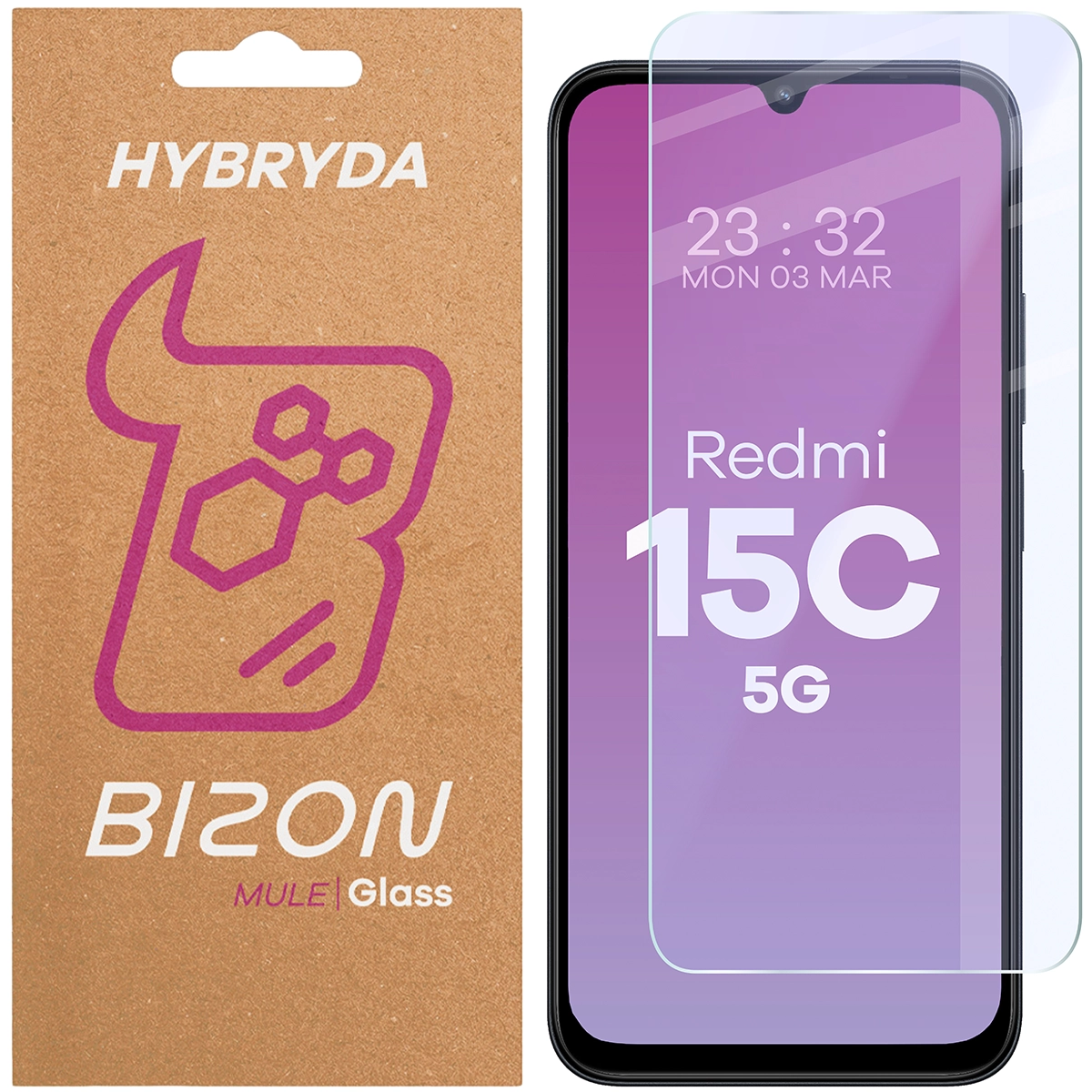 Szkło hybrydowe na ekran Bizon Glass Mule do Xiaomi Redmi 15C 5G