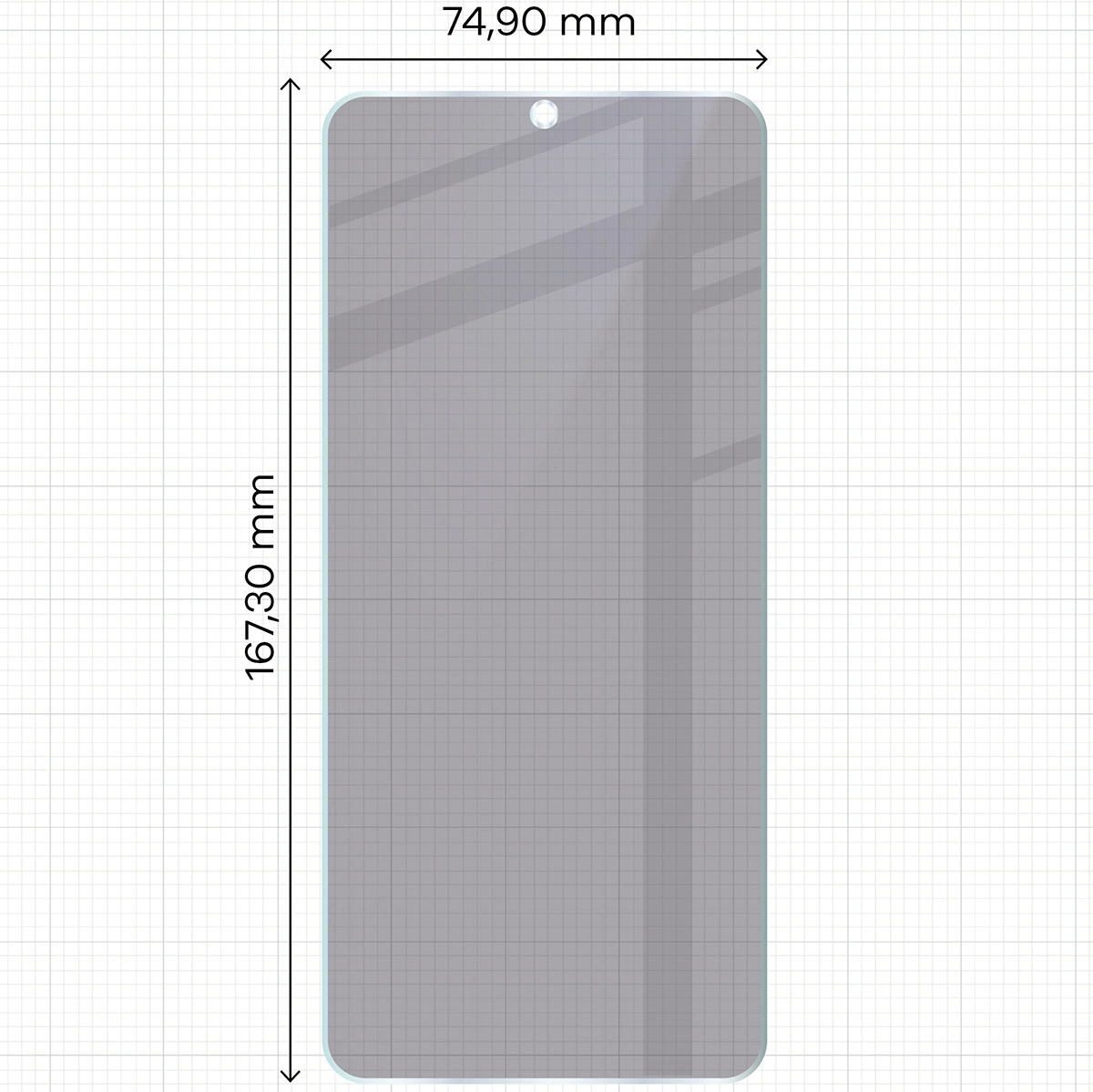 Wymiary szkła Bizon Glass Mule Shadow do Xiaomi Redmi 15C 5G