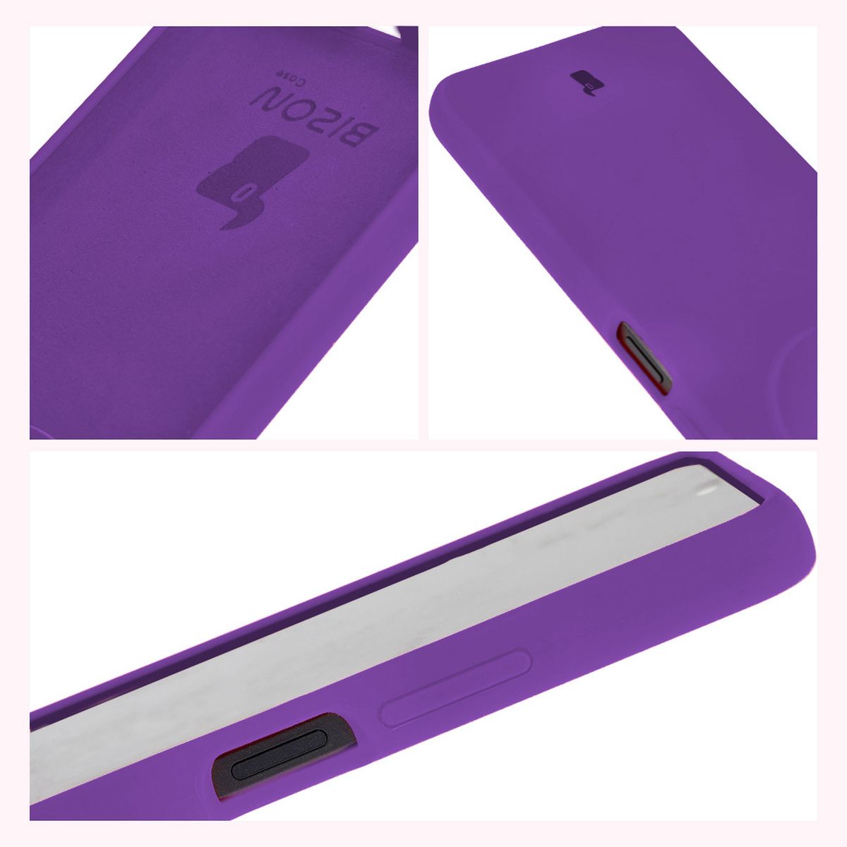 Bizon Soft Case construction: integrated covers, raised edges, and microfiber lining