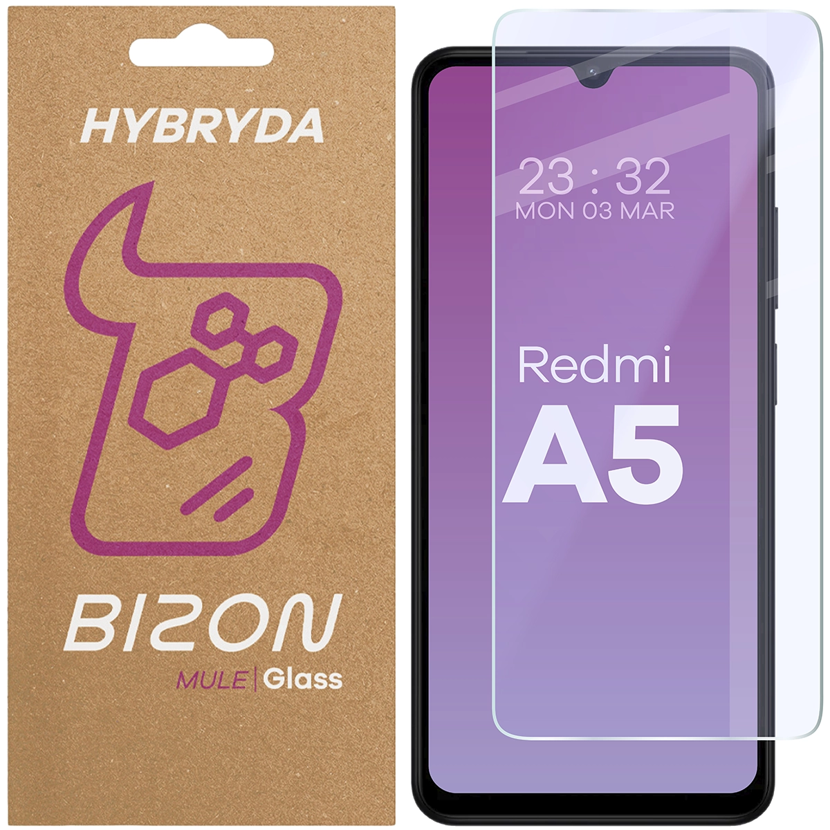 Szkło hybrydowe na ekran Bizon Glass Mule do Xiaomi Redmi A5