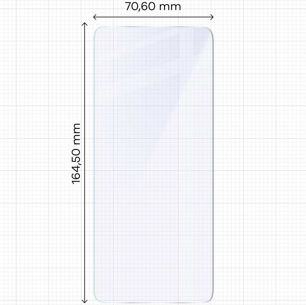 Miarka z wymiarami szkła hybrydowego Bizon Glass Mule