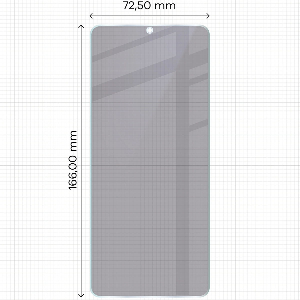Wymiary szkła Bizon Glass Mule Shadow do Xiaomi Redmi A5 4G