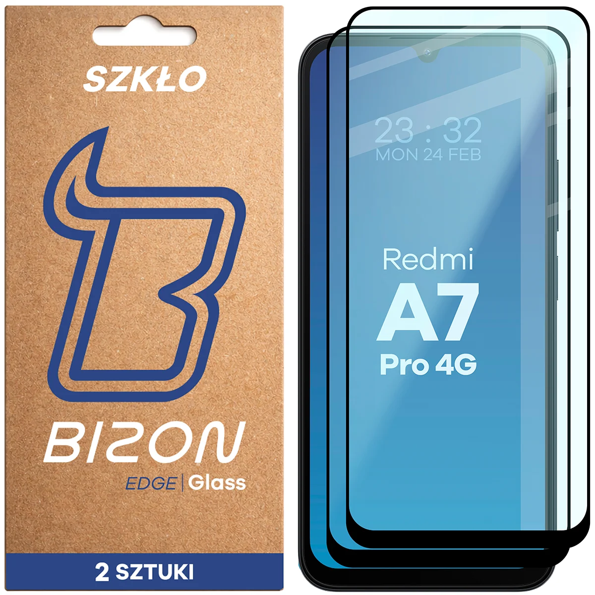 Tempered glass for the entire screen Bizon Glass Edge Duo for Xiaomi Redmi A7 Pro 4G