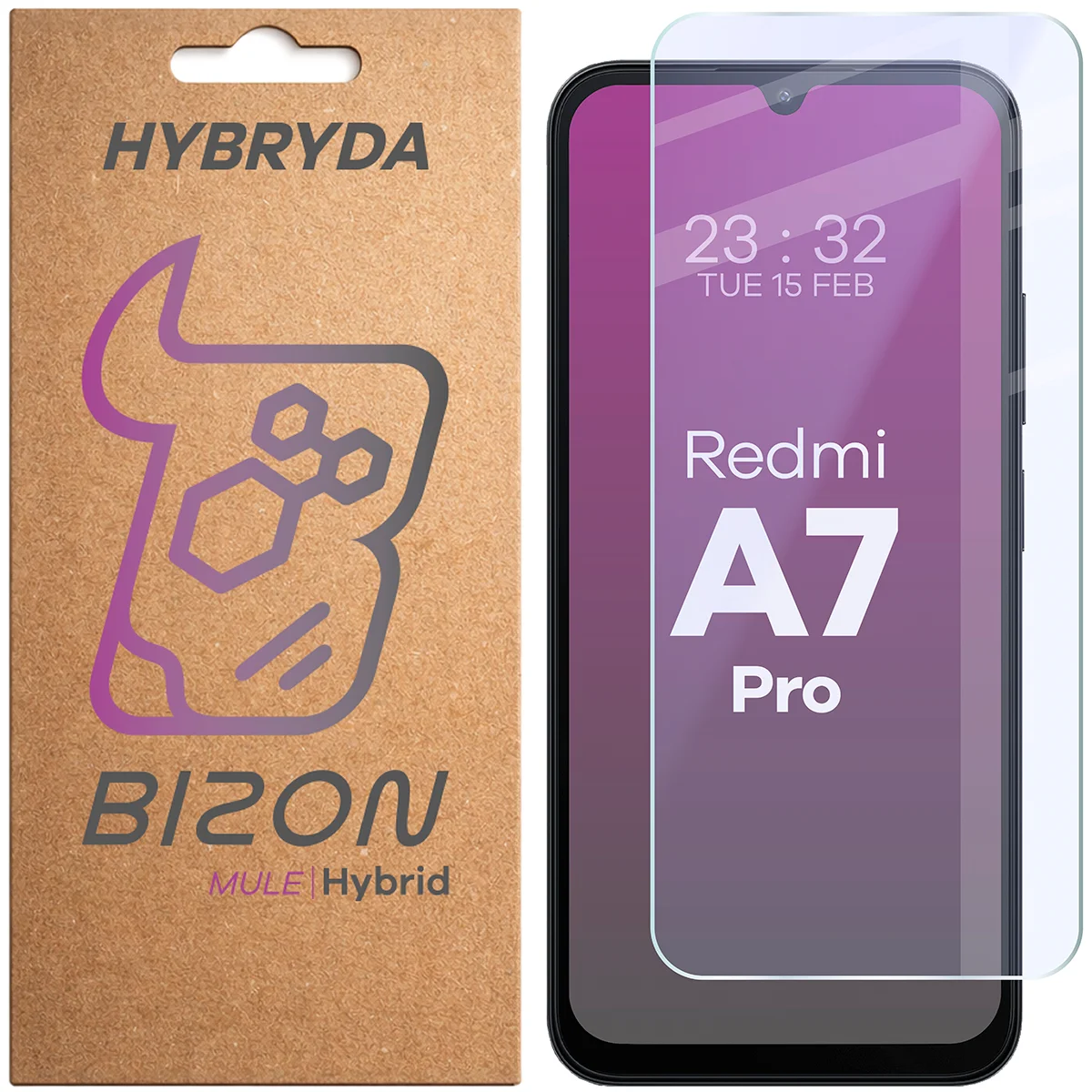 Szkło hybrydowe na ekran Bizon Hybrid Mule do Xiaomi Redmi A7 Pro 4G