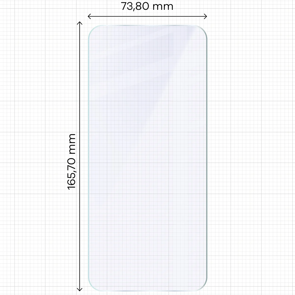 Miarka z wymiarami szkła hybrydowego Bizon Hybrid Mule do Xiaomi Redmi A7 Pro 4G