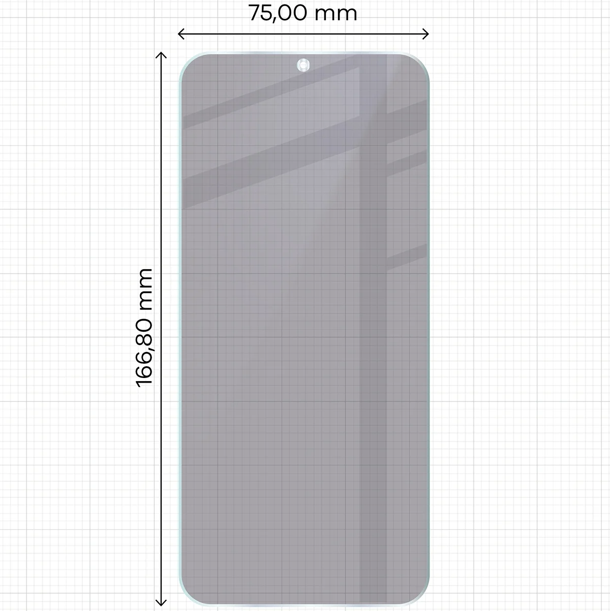 Wymiary szkła Bizon Hybrid Shadow do Xiaomi Redmi A7 Pro 4G