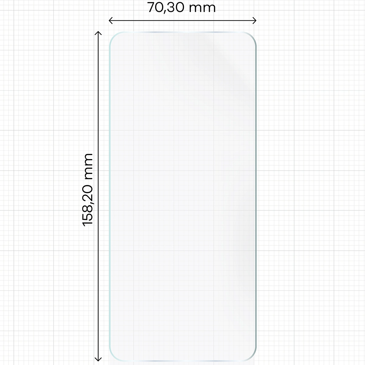 Measuring tape with dimensions of the Bizon Glass Hydrogel Front hydrogel film for Xiaomi Redmi Note 11 Pro 4G / Pro 5G