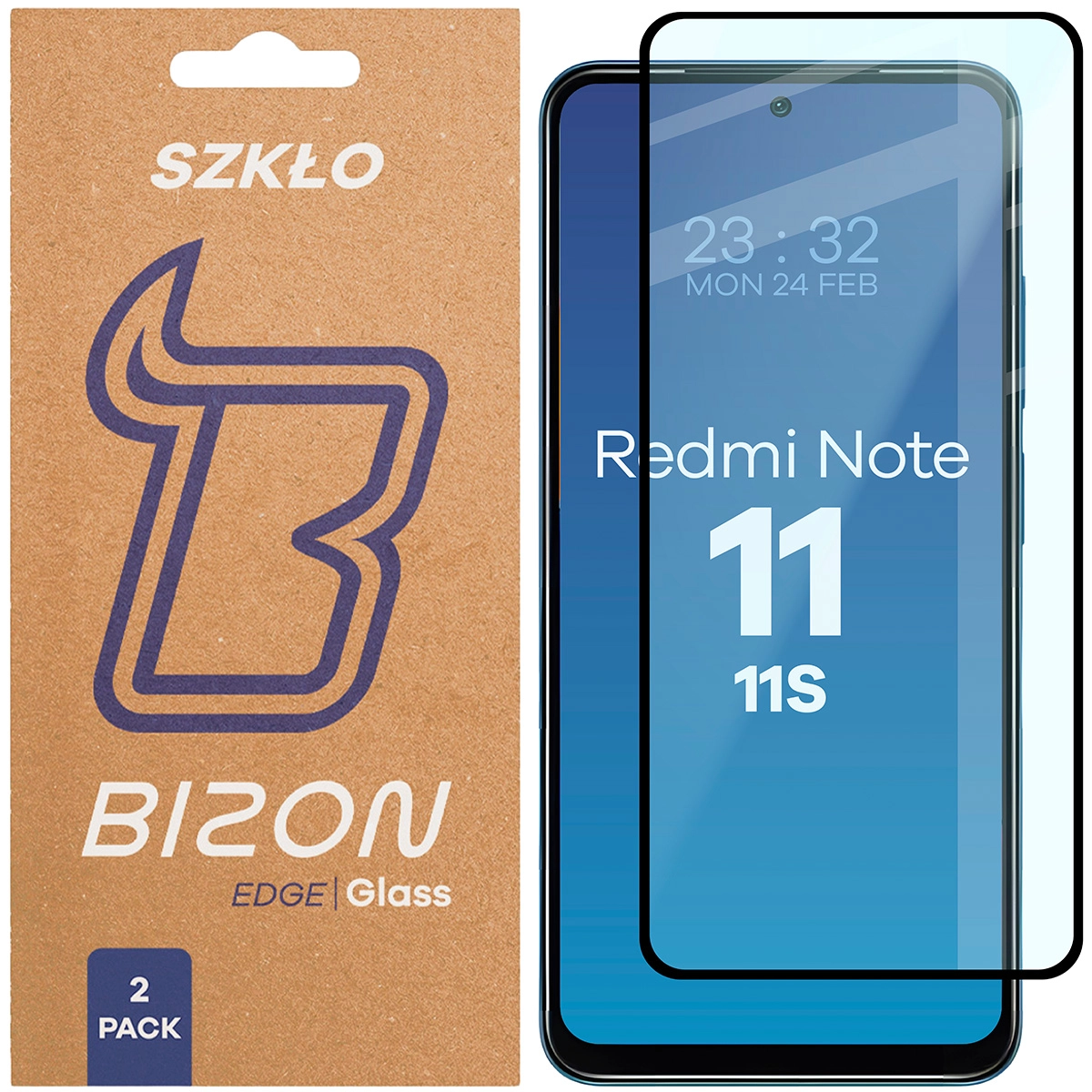 Szkło hartowane na cały ekran Bizon Glass Edge Duo dla Xiaomi Redmi Note 11 / 11S 4G