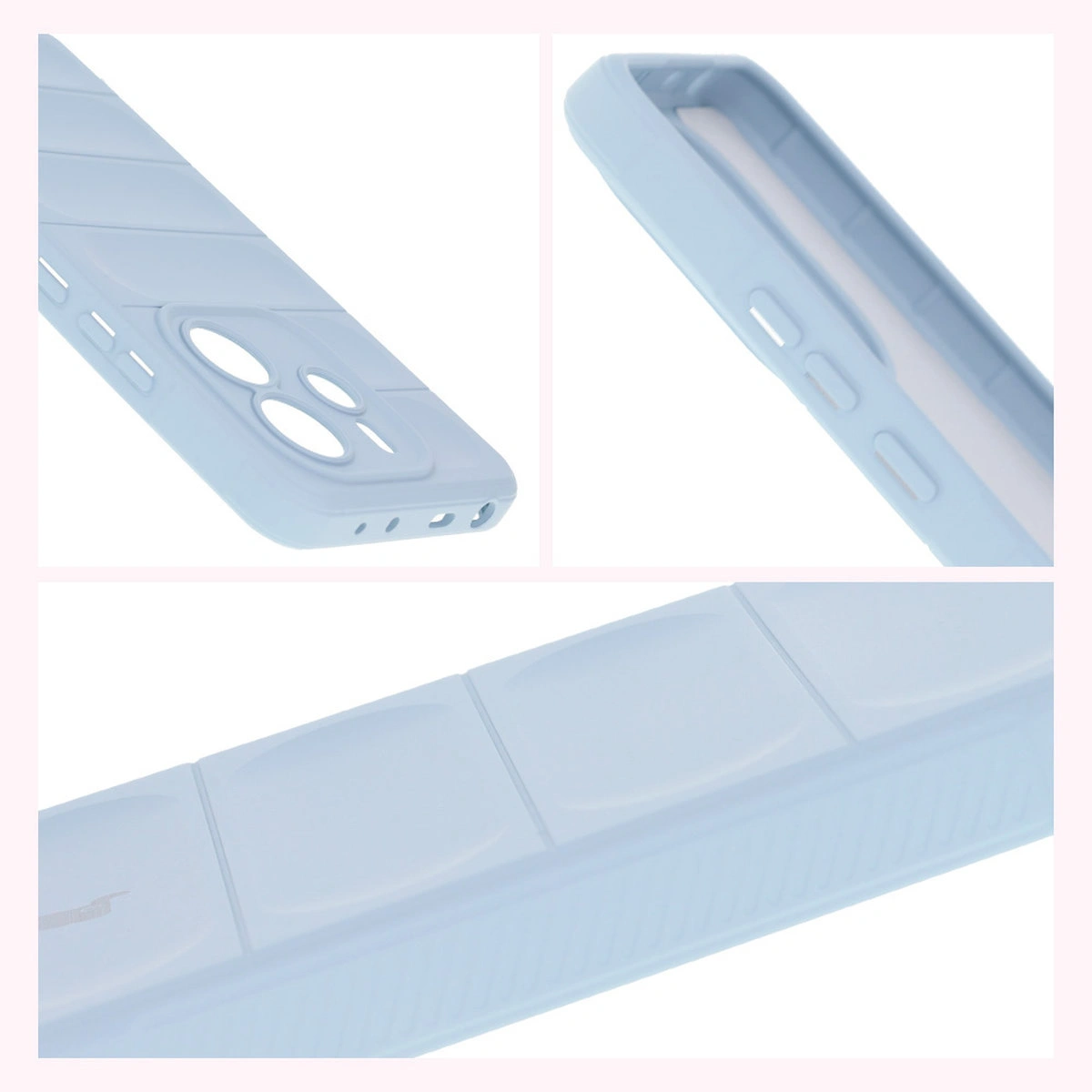 Teksturowane boki i podwyższone krawędzie ekranu i aparatu w etui Bizon Case Tur do Xiaomi Redmi Note 14 4G