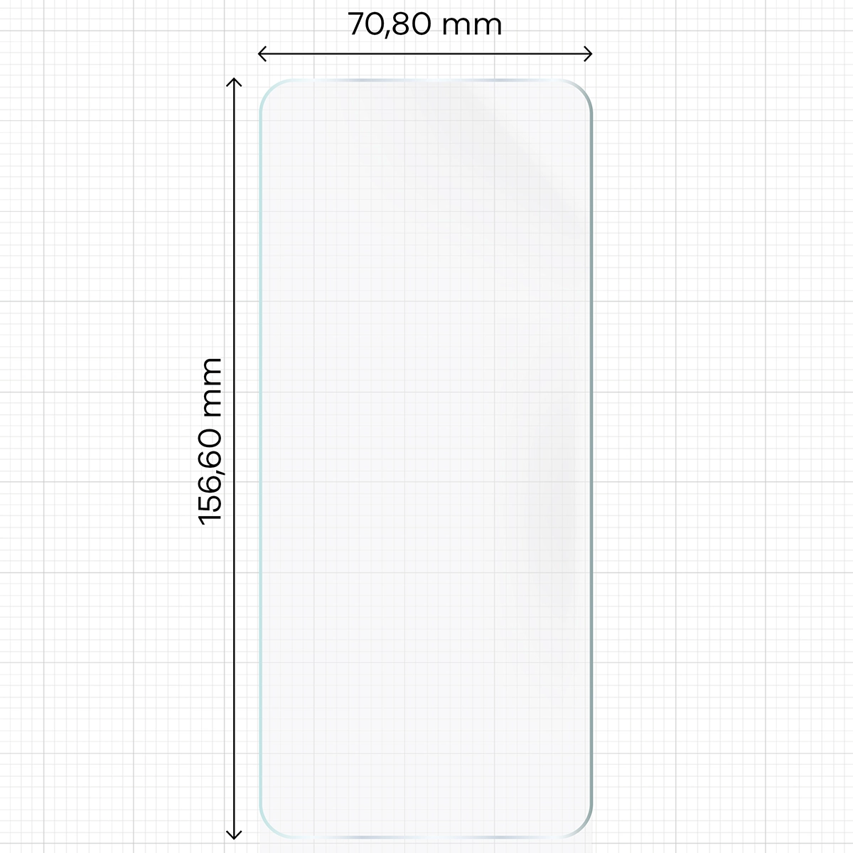 Wymiary dla folii hydrożelowej na ekran Bizon Glass Hydrogel Front